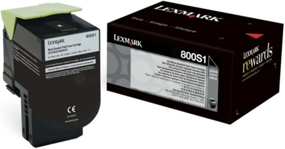 New, Pre-Owned - Lexmark 800S1 Standard Yield Black Toner Cartridge, 80C0S10