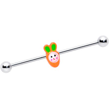 14G Surprise Carrot Easter Bunny Industrial Barbell 38mm