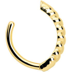 Gold Tone Classic Rope Style Hinged Hoop Belly Ring