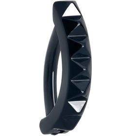 Black Three Dimensional Textured Forward Facing Hinged Hoop Belly Ring