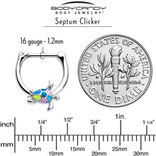 16G 5/16 Glitter Turtle Cartilage Clicker