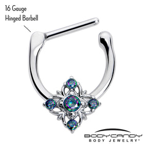 16G 5/16 Vitrail CZ Gem Beauty Cross Cartilage Clicker
