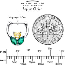 16G 5/16 Yellow Green CZ Gem Love Flower Cartilage Clicker