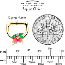 16G 5/16 Clear CZ Gem Gold Tone Bell Flower Cartilage Clicker