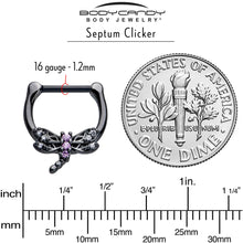 16G 5/16 Purple CZ Gem Black Night Dragonfly Cartilage Clicker