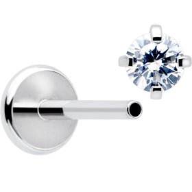 2.5mm Gem Flat Back Earring Threadless Push In Stud 20G
