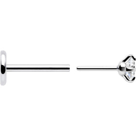 2.5mm Gem Flat Back Earring Threadless Push In Stud 20G