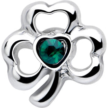 16G 5/16 Green Gem Heart Shamrock St Patricks Cartilage Earring