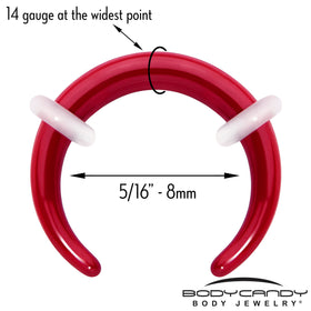 Stainless Steel Crescent Pincher Septum Ring - 14G and 16G