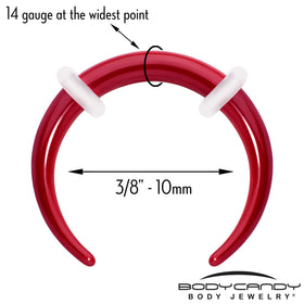 Stainless Steel Crescent Pincher Septum Ring - 14G and 16G