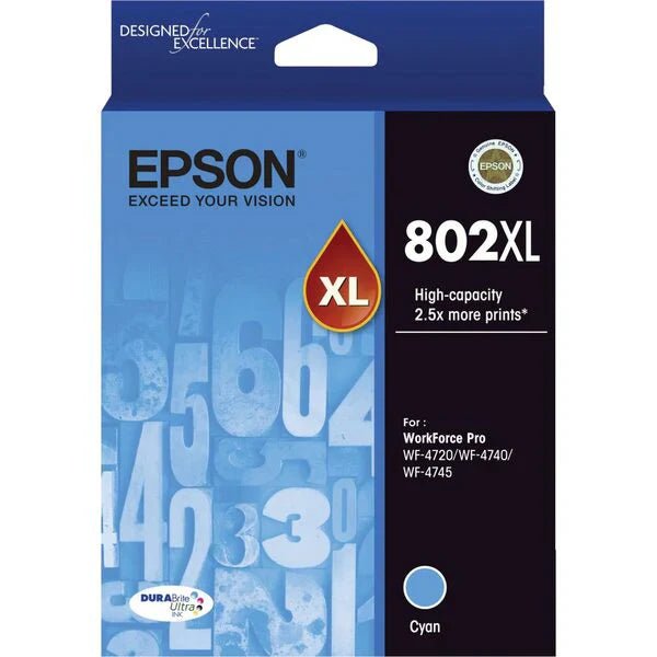 New, Pre-Owned - Epson T802XL High Yield Cyan Ink Cartridge, T802XL220