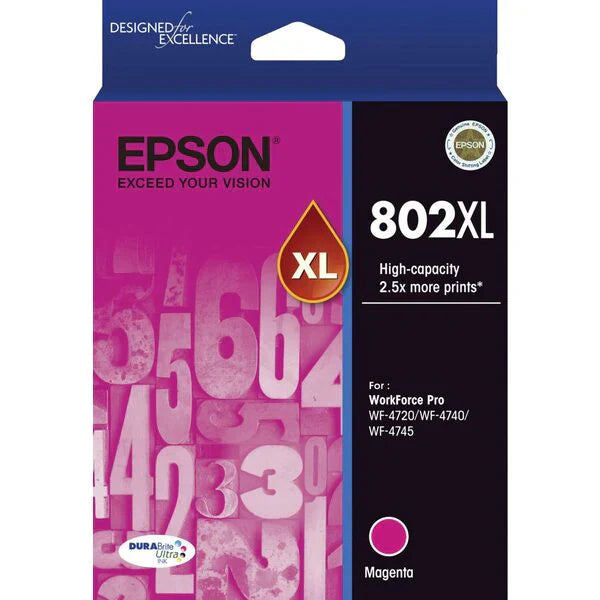 New, Pre-Owned - Epson T802XL High Yield Magenta Ink Cartridge, T802XL320