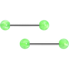 14G 9/16 Color Acrylic Ball Ends Barbell Nipple Ring Set