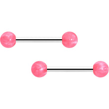 14G 9/16 Color Acrylic Ball Ends Barbell Nipple Ring Set
