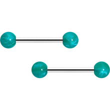 14G 9/16 Color Acrylic Ball Ends Barbell Nipple Ring Set