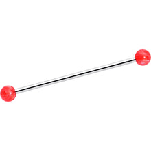 14G Color Acrylic Ball Industrial Barbell 38mm