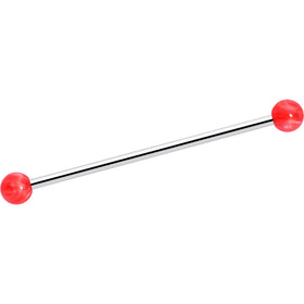 14G Color Acrylic Ball Industrial Barbell 38mm