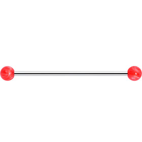 14G Color Acrylic Ball Industrial Barbell 38mm
