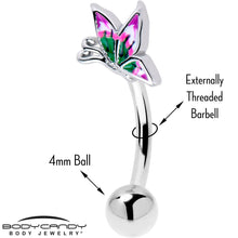 16G 5/16 Profile Butterfly Curved Eyebrow Ring