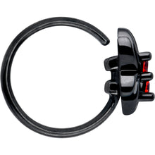 20G 5/16 Red CZ Gem Black Sleek Spider Nose Hoop