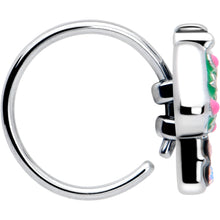 20G 5/16 Aurora Gem Fanciful Green Mushroom Nose Hoop