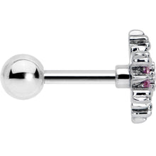 16G 1/4 Pink CZ Gem Glam Snowflake Cartilage Tragus Earring