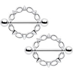 14G 9/16 Links And Spikes Nipple Shield Set