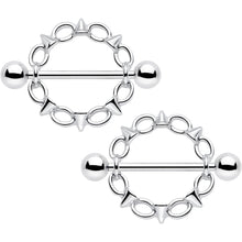 14G 9/16 Links And Spikes Nipple Shield Set