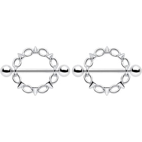 14G 9/16 Links And Spikes Nipple Shield Set