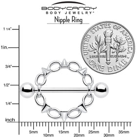 14G 9/16 Links And Spikes Nipple Shield Set