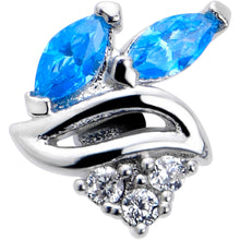 16G 5/16 Blue CZ Gem Swirl Fan Labret Monroe Tragus