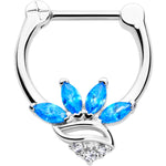 16G 5/16 Blue CZ Gem Swirl Fan Cartilage Clicker