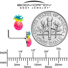 20G 7mm Hot Tropical Pineapple L Shape Nose Ring