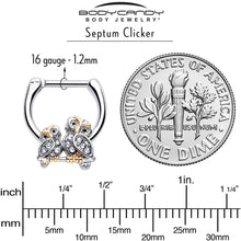 16G 5/16 Clear Gem Evening Owls Cartilage Clicker