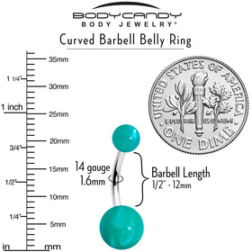Opaque Teal Green Ends Belly Ring