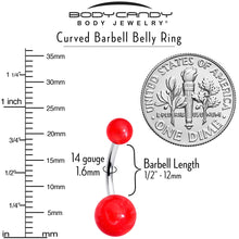 Opaque Bright Red Ends Belly Ring