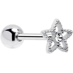 Clear Gem Star Texture Barbell Tongue Ring