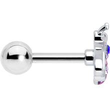 16G 1/4 Pink Blue Gem Beautiful Insect Cartilage Tragus Earring