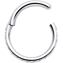 16G Clear Cubic Zirconia Forward Facing Hinged Segment Ring