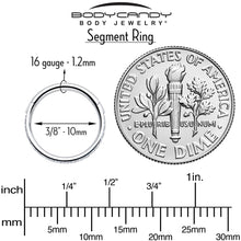 16G Clear Cubic Zirconia Forward Facing Hinged Segment Ring
