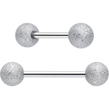 Red CZ Gem Flower Sandblasted Barbell Tongue Ring Set of 4