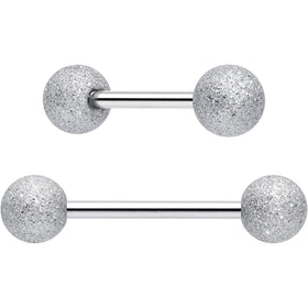 Red CZ Gem Flower Sandblasted Barbell Tongue Ring Set of 4
