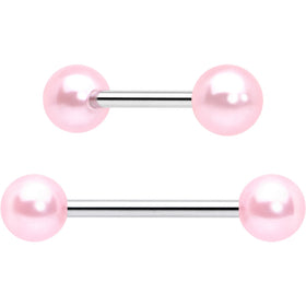 Purple Clear CZ Gem Butterfly Pink Barbell Tongue Ring Set of 4