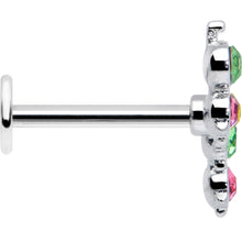 16G 5/16 Green Pink Gem Caterpillar Labret Monroe Tragus