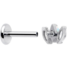 Titanium Internally Threaded Flat Back Stud - 18G Fancy CZ Opal