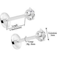 3mm CZ Star Flat Back Stud Earrings - 1 Pair