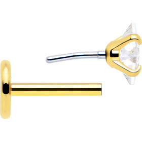 3mm CZ Star Flat Back Stud Earrings - 1 Pair