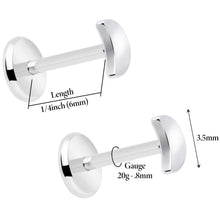 4mm Crescent Moon Flat Back Stud Earrings - 1 Pair