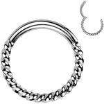 16G 3/8 Braided Style Precision Hinged Segment Ring