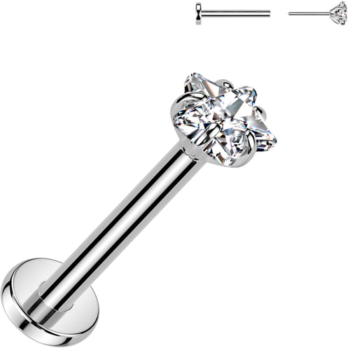 18G 5/16 3mm CZ Star Medical Grade Titanium Flat Back Earring